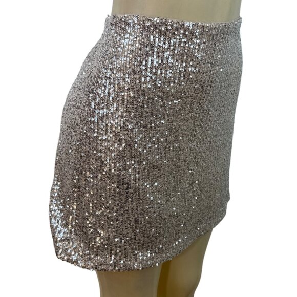 Banana Republic Women's Sequin Blazer & Mini Skirt Set Silver Sparkling Sz 8/10 - Picture 5 of 15